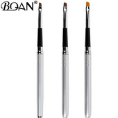 BQAN körömkefe design 1db #2#4#6#8#10 ferde fejű, fém nyélű nylon hajzselé kefe körömművészethez