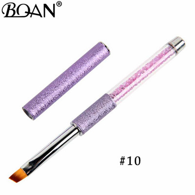 BQAN körömkefe design 1db #2#4#6#8#10 ferde fejű, fém nyélű nylon hajzselé kefe körömművészethez