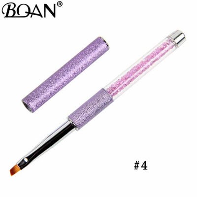 BQAN körömkefe design 1db #2#4#6#8#10 ferde fejű, fém nyélű nylon hajzselé kefe körömművészethez
