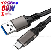 USB3.2 10Gbps Type C kabel USB A na Type-C 3.2 Prijenos podataka USB C SSD kabel za tvrdi disk PD 60W 3A Quick Charge 3.0 kabel za punjenje