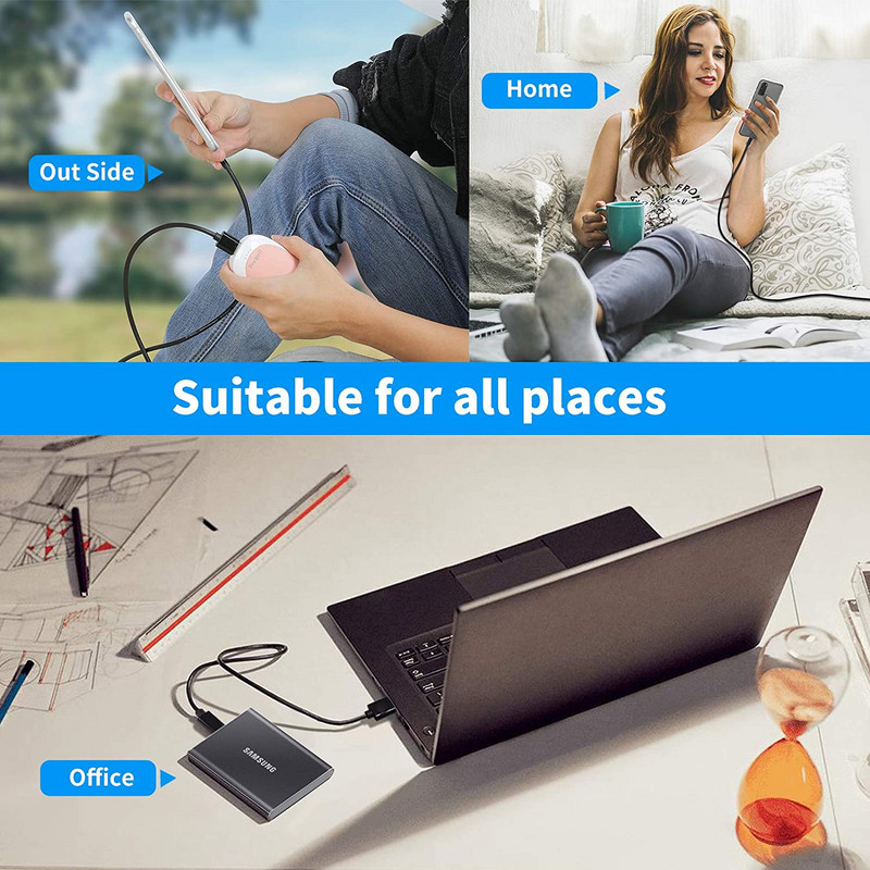 USB3.2 10Gbps Type C kabel USB A na Type-C 3.2 Prijenos podataka USB C SSD kabel za tvrdi disk PD 60W 3A Quick Charge 3.0 kabel za punjenje