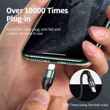 USAMS 2A USB кабел тип C Data Core Wire Micro USB кабел за iPhone 8 7 6 plus 6s 5s ipad air mini Xiaomi Huawei Samsung