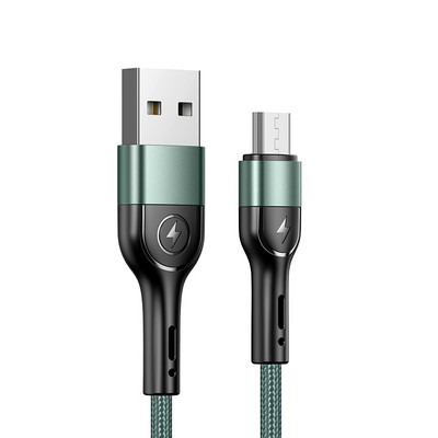 USAMS 2A USB kábel C típusú adatmagos vezetékes mikro USB kábel iPhone 8 7 6 plus 6s 5s ipad air mini Xiaomi Huawei Samsung készülékhez