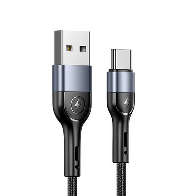 USAMS 2A USB kábel C típusú adatmagos vezetékes mikro USB kábel iPhone 8 7 6 plus 6s 5s ipad air mini Xiaomi Huawei Samsung készülékhez