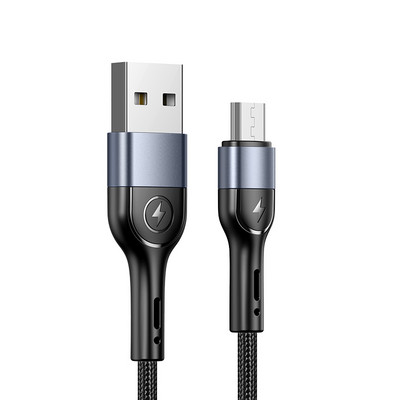 USAMS 2A USB kábel C típusú adatmagos vezetékes mikro USB kábel iPhone 8 7 6 plus 6s 5s ipad air mini Xiaomi Huawei Samsung készülékhez