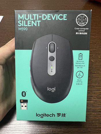 Logitech M590 Wireless Mute Mouse 2.4GHz Unifying Dual Mode 1000 DPI Multi-Device Optical Silent For Office Mouse PC