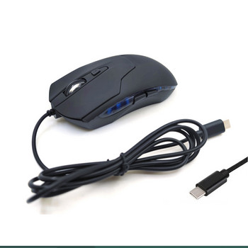 Αθόρυβο ενσύρματο ποντίκι γραφείου 1600DPI 6 κουμπιών τύπου C και οπτικό ποντίκι USB για επιτραπέζιο φορητό υπολογιστή Ποντίκι παιχνιδιών