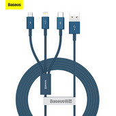 Baseus 3 u 1 USB kabel za iPhone 13 12 X 11 Pro Max Samsung S20 Xiaomi Mi 9 3.5A Micro USB Type C Kabel punjača za brzo punjenje
