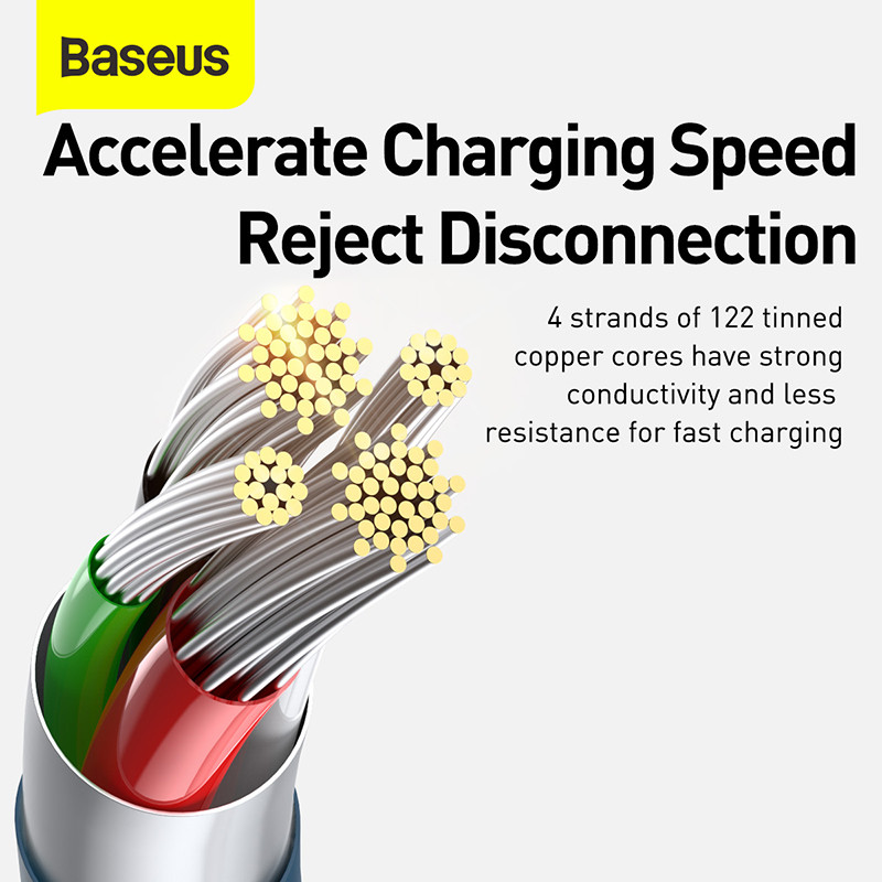 Baseus 3 u 1 USB kabel za iPhone 13 12 X 11 Pro Max Samsung S20 Xiaomi Mi 9 3.5A Micro USB Type C Kabel punjača za brzo punjenje