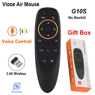 G10S Air Mouse belaidės giroskopinės balso nuotolinės pelės, įtaisytas didelio tikslumo mikrofonas, skirtas Android projektoriui PC Smart TV
