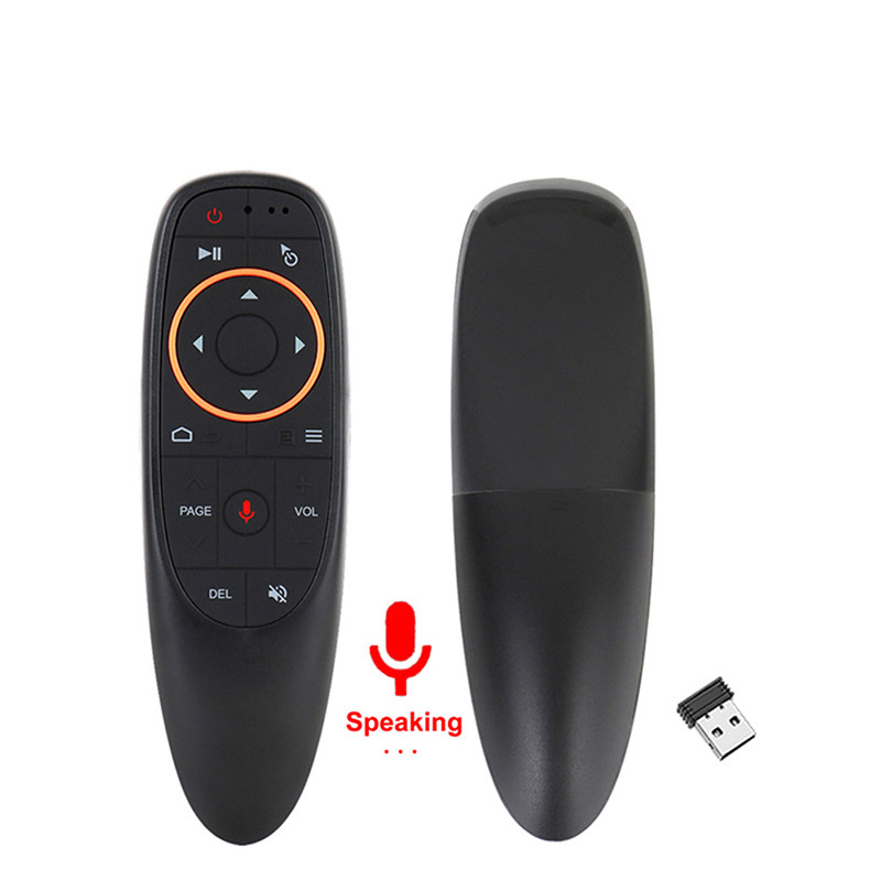 G10S Air Mouse belaidės giroskopinės balso nuotolinės pelės, įtaisytas didelio tikslumo mikrofonas, skirtas Android projektoriui PC Smart TV