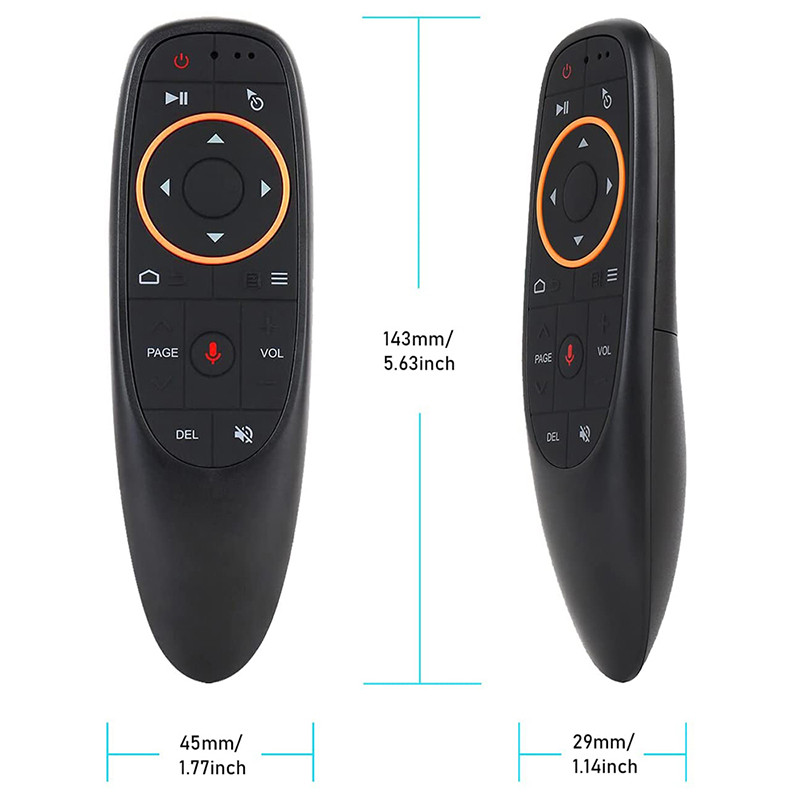 G10S Air Mouse belaidės giroskopinės balso nuotolinės pelės, įtaisytas didelio tikslumo mikrofonas, skirtas Android projektoriui PC Smart TV