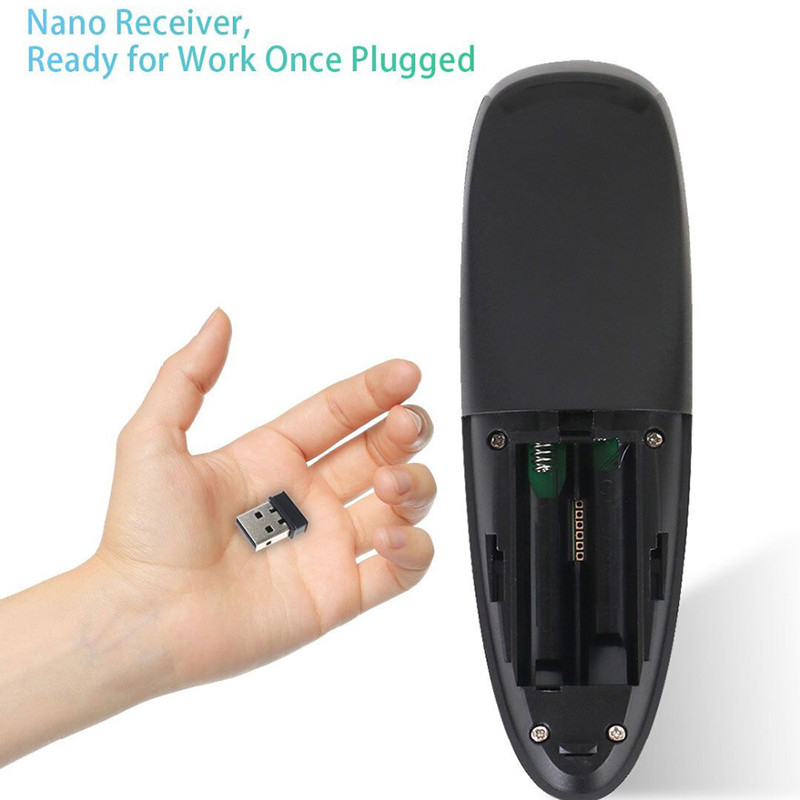 G10S Air Mouse belaidės giroskopinės balso nuotolinės pelės, įtaisytas didelio tikslumo mikrofonas, skirtas Android projektoriui PC Smart TV