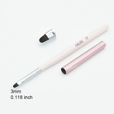 AKiHi Nail Art Design Pictură Perie pentru poloneză Gel UV Unelte pentru pix pentru unghii Cap rotund Mâner roz cu capac metalic