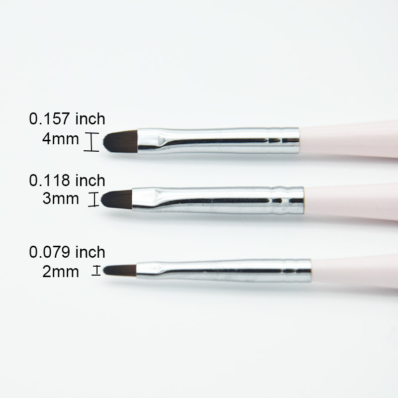 AKiHi Nail Art Design Pictură Perie pentru poloneză Gel UV Unelte pentru pix pentru unghii Cap rotund Mâner roz cu capac metalic