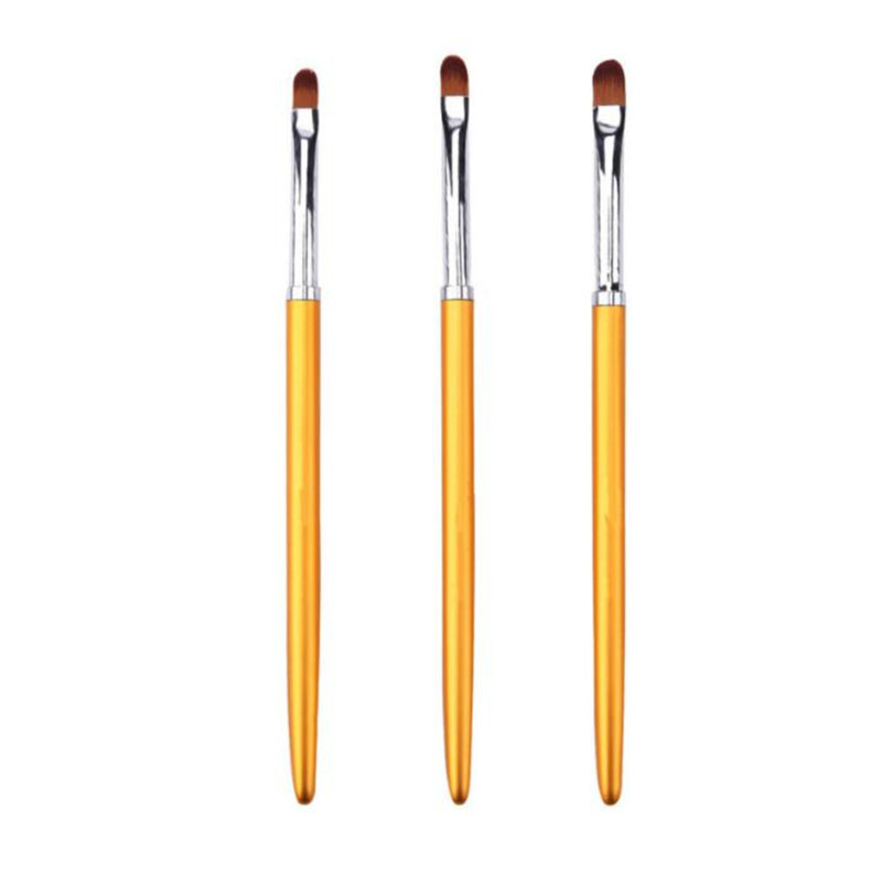 3 vnt nagų dailės metalinė rankena akrilo UV gelio prailginimo statybinė medžiaga žiedlapių gėlių tapybai piešimo šepetėliu manikiūro įrankiai