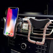Universalus automobilinio telefono laikiklis su Bing Crystal Rhinestone automobilio oro ventiliacijos laikiklio laikikliu mobiliojo telefono laikikliu, skirtu iPhone Samsung automobilio laikikliui