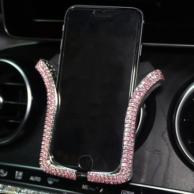 Universalus automobilinio telefono laikiklis su Bing Crystal Rhinestone automobilio oro ventiliacijos laikiklio laikikliu mobiliojo telefono laikikliu, skirtu iPhone Samsung automobilio laikikliui
