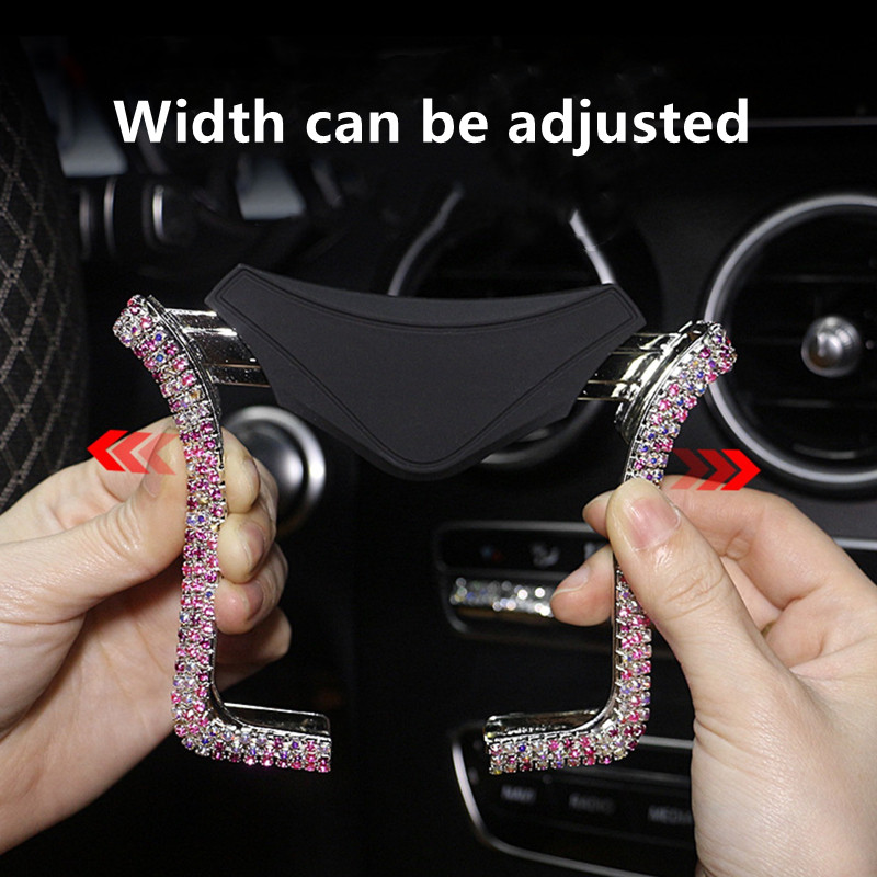 Universalus automobilinio telefono laikiklis su Bing Crystal Rhinestone automobilio oro ventiliacijos laikiklio laikikliu mobiliojo telefono laikikliu, skirtu iPhone Samsung automobilio laikikliui