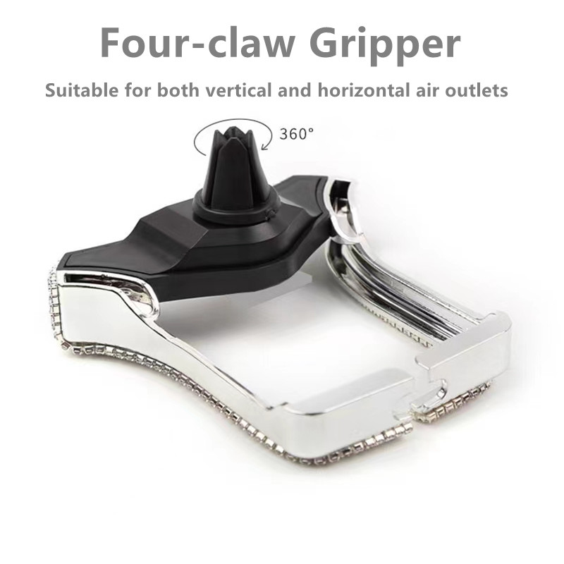 Universalus automobilinio telefono laikiklis su Bing Crystal Rhinestone automobilio oro ventiliacijos laikiklio laikikliu mobiliojo telefono laikikliu, skirtu iPhone Samsung automobilio laikikliui