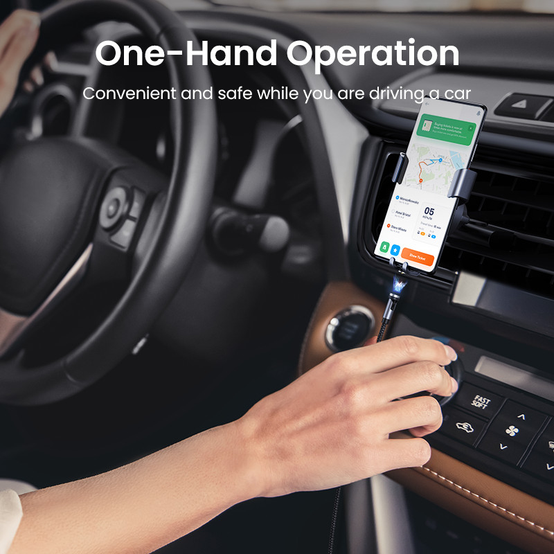 UGREEN USB magnetinis įkrovimo kabelis 540 laipsnių besisukantis greitas įkrovimas Micro USB Type C telefono įkroviklio duomenų kabelis Micro USB Type C