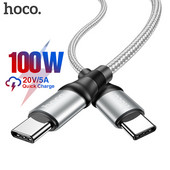 HOCO 100W USB C prie USB tipo C laidas 5A 100W PD greitas įkroviklis, skirtas Macbook iPad Palaikymas Greitas įkrovimas, skirtas Samsung S20 Xiaomi 10 Pro