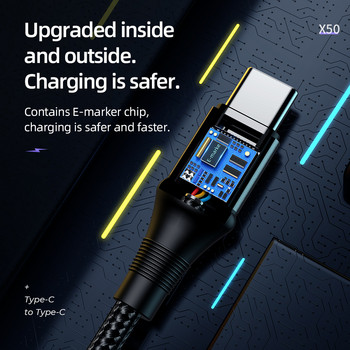 HOCO 100W USB C към USB Type C кабел 5A 100W PD Бързо зарядно за Macbook Поддръжка на iPad Бързо зареждане за Samsung S20 Xiaomi 10 Pro