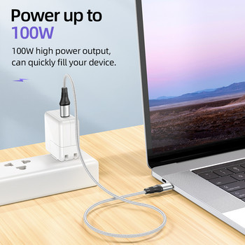 HOCO 100W USB C към USB Type C кабел 5A 100W PD Бързо зарядно за Macbook Поддръжка на iPad Бързо зареждане за Samsung S20 Xiaomi 10 Pro