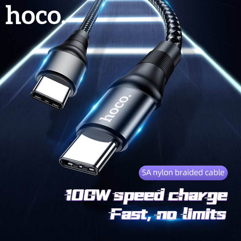 HOCO 100W USB C prie USB tipo C laidas 5A 100W PD greitas įkroviklis, skirtas Macbook iPad Palaikymas Greitas įkrovimas, skirtas Samsung S20 Xiaomi 10 Pro