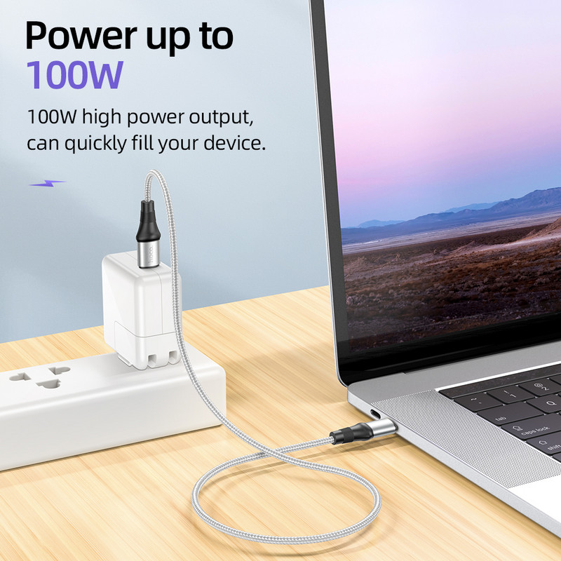 HOCO 100W USB C prie USB tipo C laidas 5A 100W PD greitas įkroviklis, skirtas Macbook iPad Palaikymas Greitas įkrovimas, skirtas Samsung S20 Xiaomi 10 Pro
