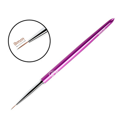 ANGNYA 1vnt. 7/9 mm Kolinsky plaukų nagų dailės šepetėlis, metalinė rankena Širdies formos prancūziškos linijos, juostelės, gėlės, piešimo pamušalas, rašiklis, nagų įrankiai