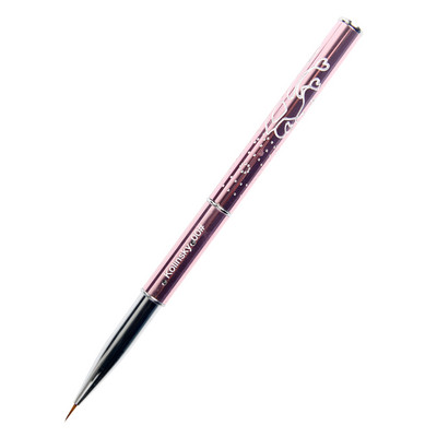 ANGNYA 1vnt. 7/9 mm Kolinsky plaukų nagų dailės šepetėlis, metalinė rankena Širdies formos prancūziškos linijos, juostelės, gėlės, piešimo pamušalas, rašiklis, nagų įrankiai