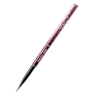 ANGNYA 1vnt. 7/9 mm Kolinsky plaukų nagų dailės šepetėlis, metalinė rankena Širdies formos prancūziškos linijos, juostelės, gėlės, piešimo pamušalas, rašiklis, nagų įrankiai