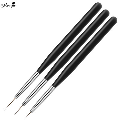 Monja Nail Art Matel Mermaid medinės rankenos pamušalas tapybos teptuku gėlių linijos tinklelio juostelės prancūziško dizaino piešimo rašiklis manikiūro įrankis