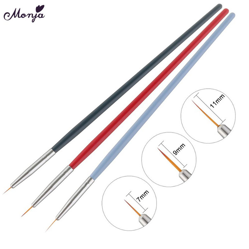 Monja Nail Art Matel Mermaid medinės rankenos pamušalas tapybos teptuku gėlių linijos tinklelio juostelės prancūziško dizaino piešimo rašiklis manikiūro įrankis