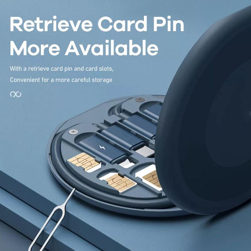 60 W greito įkrovimo kabelių rinkinys Atmintinės dėžutė Daugiafunkcis USB įkroviklis Duomenų kabelio organizatorius Nešiojamas įkrovimo kabelių rinkinys Saugojimo dėžutė