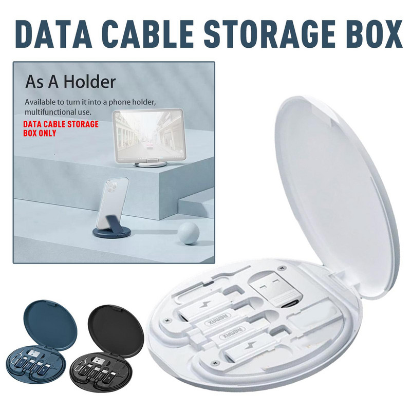 60 W greito įkrovimo kabelių rinkinys Atmintinės dėžutė Daugiafunkcis USB įkroviklis Duomenų kabelio organizatorius Nešiojamas įkrovimo kabelių rinkinys Saugojimo dėžutė