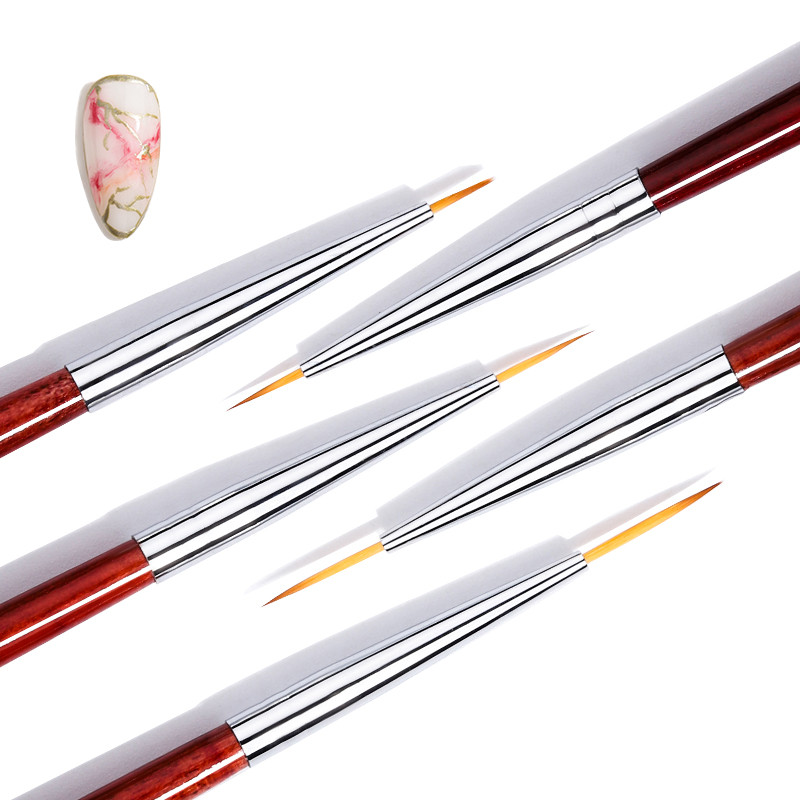 Nagų šepetėlių rinkinys 5 vnt., skirtas geliniam lakui French Stripe Line DIY Piešimo reikmenys profesionalams Manikiūro aksesuarai Nagų dailės įrankiai