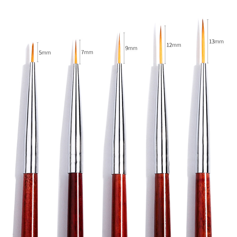 Nagų šepetėlių rinkinys 5 vnt., skirtas geliniam lakui French Stripe Line DIY Piešimo reikmenys profesionalams Manikiūro aksesuarai Nagų dailės įrankiai