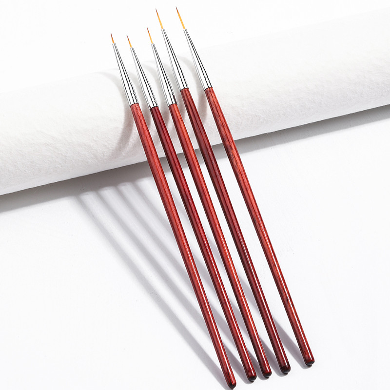 Nagų šepetėlių rinkinys 5 vnt., skirtas geliniam lakui French Stripe Line DIY Piešimo reikmenys profesionalams Manikiūro aksesuarai Nagų dailės įrankiai