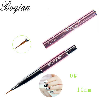 BQAN4/5/7/10mm Nagai Pure Sable Kolinsky manikiūro šepetėlis Nail Art Liner Brush Dažų šepetėlis Nagų piešimo teptukas tapybos gėlė