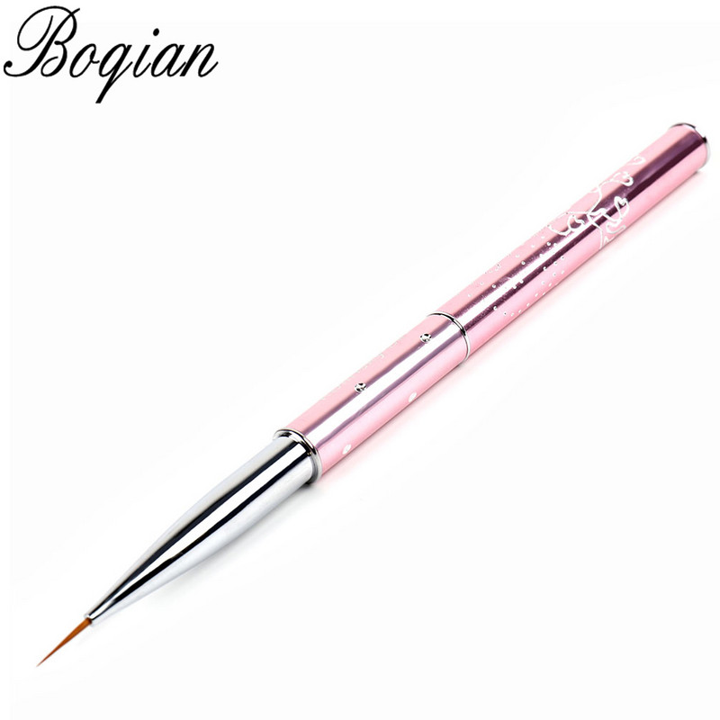 BQAN4/5/7/10mm Nagai Pure Sable Kolinsky manikiūro šepetėlis Nail Art Liner Brush Dažų šepetėlis Nagų piešimo teptukas tapybos gėlė