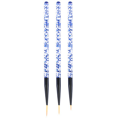 3 vnt / partija akrilo juostelių nagų dailės įdėklų šepetėlių rinkinys UV gelio teptukai dažymo įrankiai 3D patarimai manikiūras itin plonas linijų piešimo rašiklis