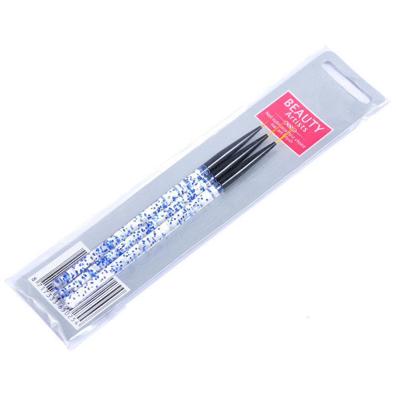 3 vnt / partija akrilo juostelių nagų dailės įdėklų šepetėlių rinkinys UV gelio teptukai dažymo įrankiai 3D patarimai manikiūras itin plonas linijų piešimo rašiklis