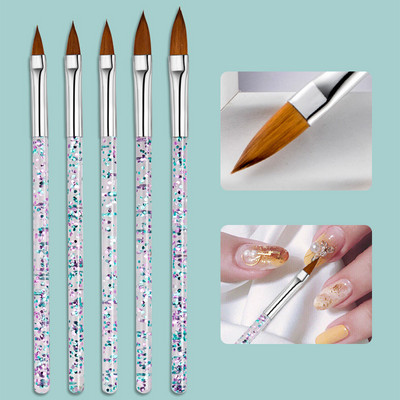 Nagų šepetėlių rinkinys Manikiūro gelinis šepetėlis, skirtas nagų dailės šepetėliui, manikiūro įrankis akrilo tapybai gelio šepetėlis Carving Gel Brush Liner Brush Kit