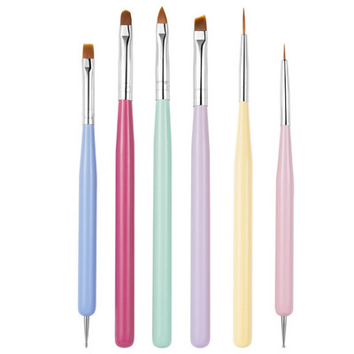 Nagų šepetėlių rinkinys Manikiūro gelinis šepetėlis, skirtas nagų dailės šepetėliui, manikiūro įrankis akrilo tapybai gelio šepetėlis Carving Gel Brush Liner Brush Kit