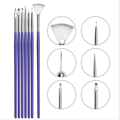 Nagų šepetėlių rinkinys Manikiūro gelinis šepetėlis, skirtas nagų dailės šepetėliui, manikiūro įrankis akrilo tapybai gelio šepetėlis Carving Gel Brush Liner Brush Kit