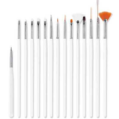 Nagų šepetėlių rinkinys Manikiūro gelinis šepetėlis, skirtas nagų dailės šepetėliui, manikiūro įrankis akrilo tapybai gelio šepetėlis Carving Gel Brush Liner Brush Kit