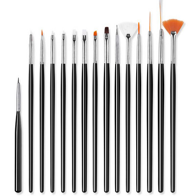 Nagų šepetėlių rinkinys Manikiūro gelinis šepetėlis, skirtas nagų dailės šepetėliui, manikiūro įrankis akrilo tapybai gelio šepetėlis Carving Gel Brush Liner Brush Kit