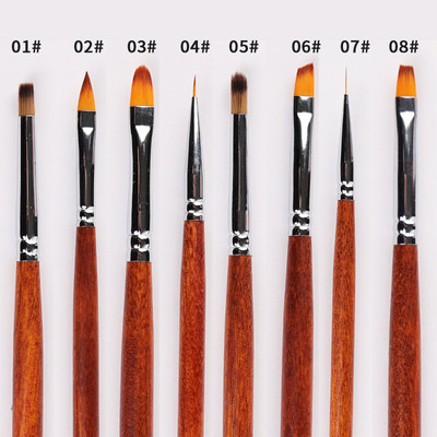 Nagų šepetėlių rinkinys Manikiūro gelinis šepetėlis, skirtas nagų dailės šepetėliui, manikiūro įrankis akrilo tapybai gelio šepetėlis Carving Gel Brush Liner Brush Kit